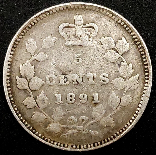 1891 Canada 5 Cents silver coin!