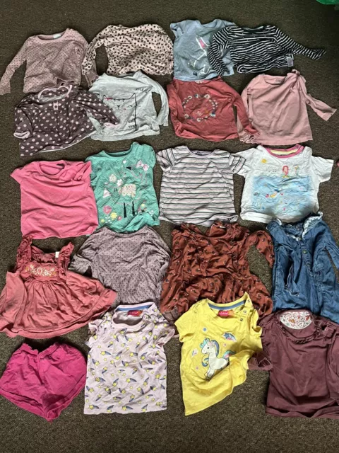 Huge Bundle Of Baby Girl Clothes 12-18 Months Dresses, T Shirts, Etc
