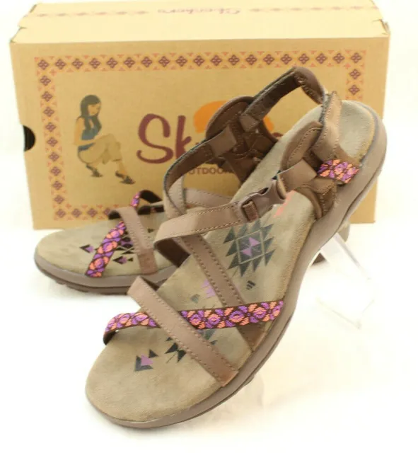 SKECHERS Size 10 Chocolate Leather Reggae Slim Vacay Women’s Sandals MSRP $79