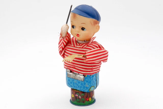 Jouet Mécanique JOJA JAPON – Pêcheur En Tôle, Fonctionne
