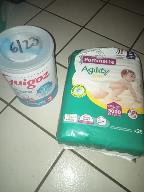 Lait bébé optipro Guigoz dès 1 an + 25 Couches Taille 5 : 11-25 kg Pommette