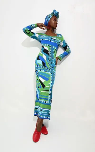 Beautiful Sexy Women's Casual Maxi Dress with unique vintage psychedelic print