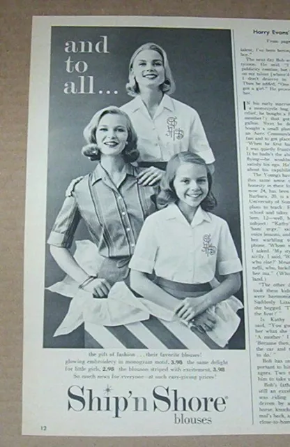 1957 print ad - Ship n Shore little girl ladies fashion clothing Advertising