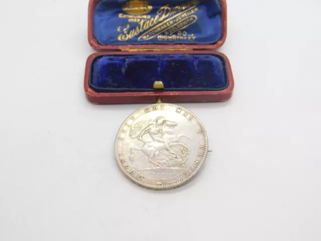 König Georg III. Sterlingsilber Kronmünze Brosche antik 1820 früh