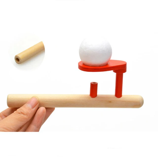 KOMUNJ - Lot De 2 Jeux De Soufflage En Bois - Balle Flottante Et Sifflet - Exercice Respiratoire Ludique Pour Enfants
