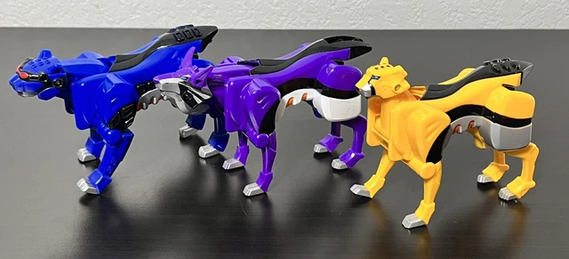 BANDAI POWER RANGERS Jungle Fury Zord Wolf Jaguar Cheetah Blue Purple