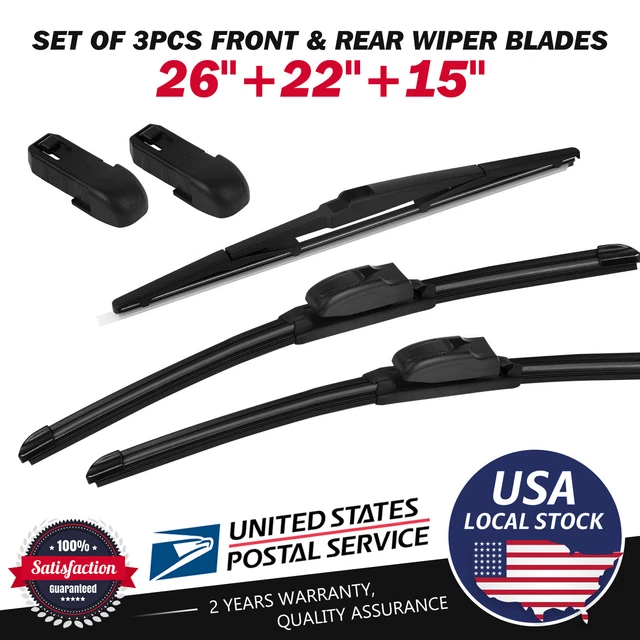 FOR TOYOTA VENZA 20092016 FRONT+REAR 26"&22"&15" WINDSHIELD WIPER