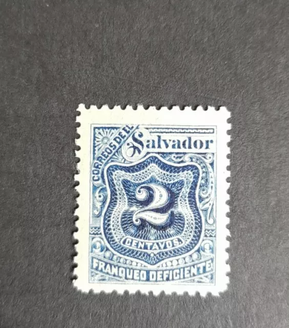 el salvador stamp 1897 postage due. MH 2c blue