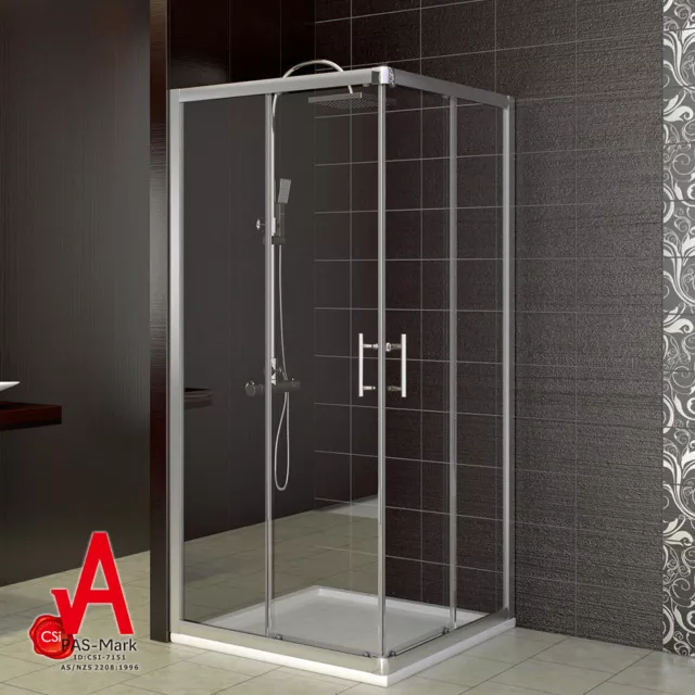 Square Shower Screen Corner Entry Shower Enclosure Double Door - 860x860mm