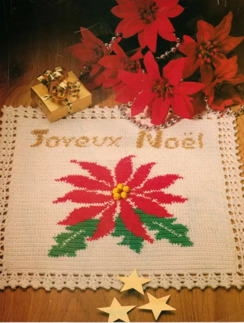 Xmas Crochet Noel Greeting Doily Snowman Wall Hanging Candle Curtain Pattern