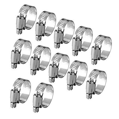 LIUJZZJ 12 Pièces Collier de Serrage Tuyau Ajustable en Acier Inoxydable Tuyau P