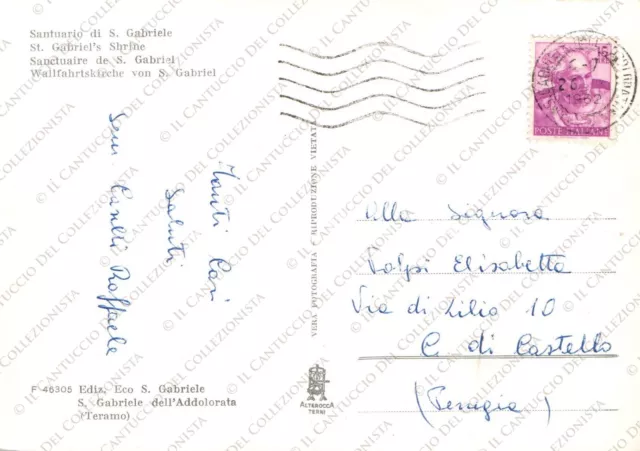 1962 TERAMO Santuario di San Gabriele dell’Addolorata cartolina 2