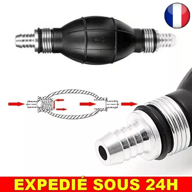 8mm Pompe Manuelle Pipeline Aluminium Caoutchouc Apprêt Carburant Voiture Bateau