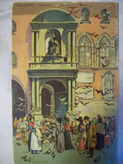 Cartolina  Bologna Ingresso Palazzo Comunale  1940 (M14-1)