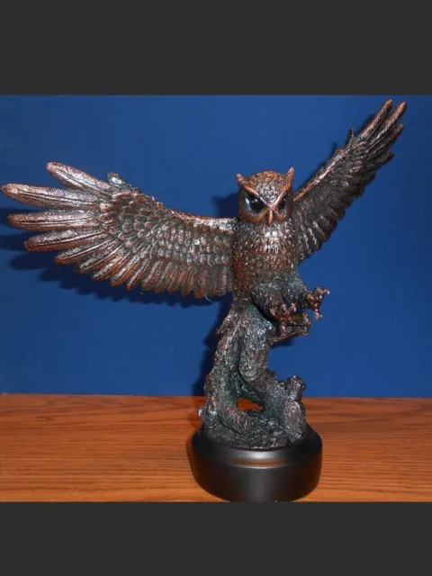 Owl Art Bronze / Copper Sculpture Size 13 inch wing spread