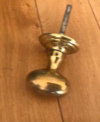 Reclaimed Solid brass door handle Knob Goose egg shape Round Plate Vintage C3