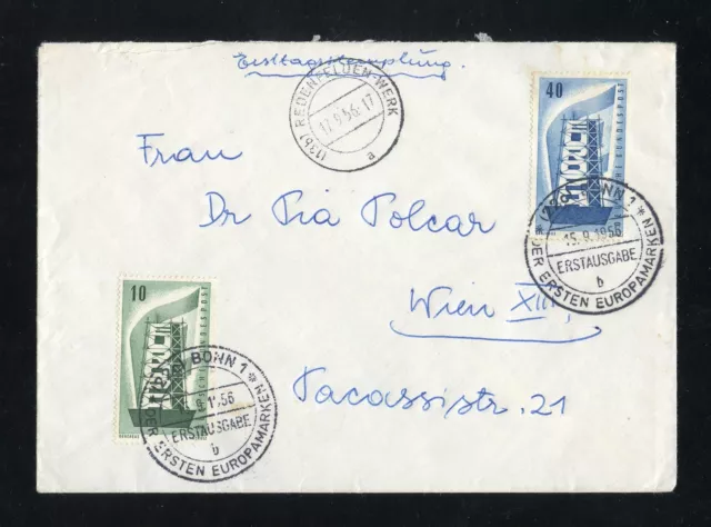 BUND Nr.241-242 EUROPA FDC ESST BONN 15.9.1956 - WIEN ME 45,-++ (965059)