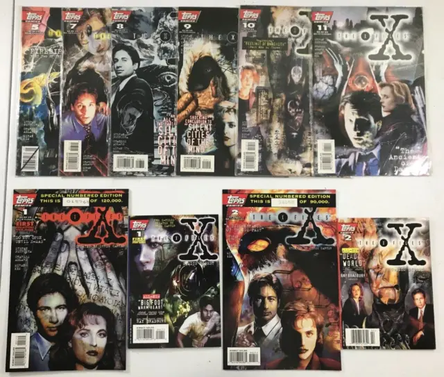 X-Files LOT Topps comics #1,2 Special Numbered Editions w/ashcans +5,7,8,9,10,11