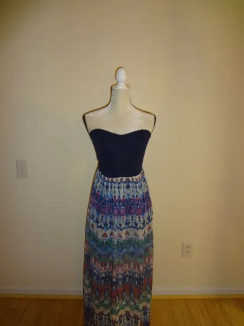 Aeropostale New Multi-Color Maxi Dress with Removable Straps - Size S 