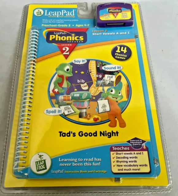 Leap Frog LeapPad Phonics Lesson 2 Tad's Good Night (New Sealed Ages 4-7)