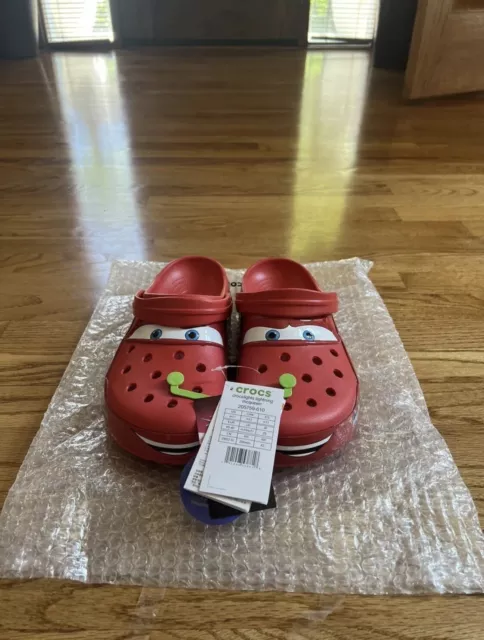 DISNEY PIXAR LIGHTNING McQueen Light Up Crocs Adult Size 11M