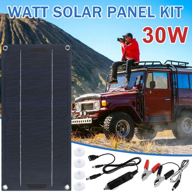 SOLAR PANEL KIT 30W 12-24V Trickle Charger Powered Battery Waterproof ...
