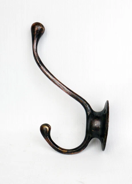Impressive Reclaimed Large Antique Bronzed Brass Victorian Hat & Coat Hook