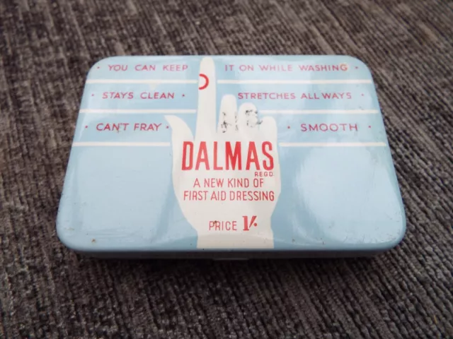 Vintage Empty Dalmas first aid dressing tin Advertising Collectable