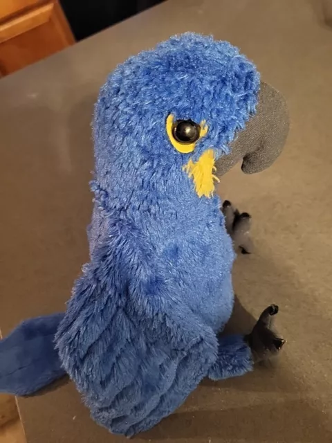 Wild Republic Hyacinth Macaw 12" Plush Blue Parrot Stuffed Bird Realistic