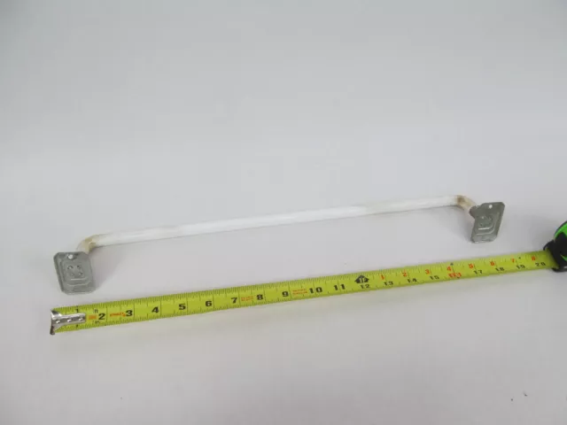 White Bent Milk Glass Towel Rack Bar Vintage Mid Century Salvage 2