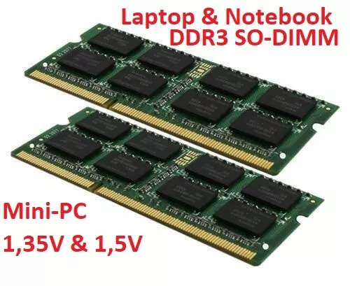 Laptop RAM DDR3 SO-DIMM 8GB 4GB 2GB 1GB 1066 1333 1600MHz PC3-8500 10600 12800 2