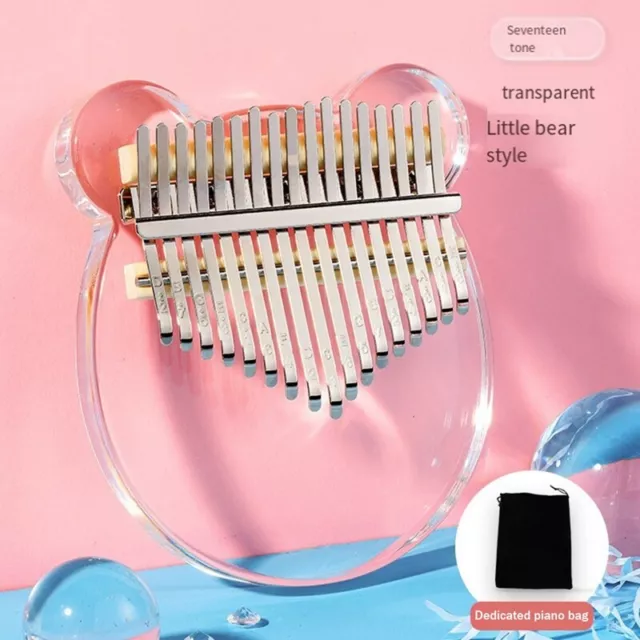 Kalimba 17 Keys Thumb Piano, Clear Transparent Acrylic Finger Piano7823