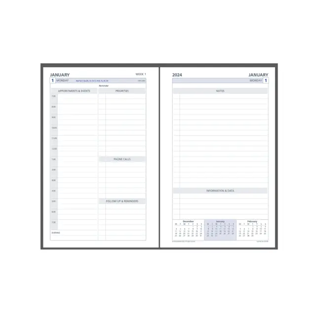 2024 Refill Debden DayPlanner Desk 2 Pages to a Day DK1200