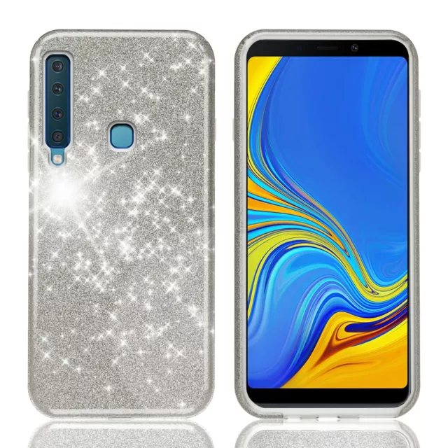 Custodia Glitter Cover Brillantini per  Samsung Galaxy A9 2018 Nero