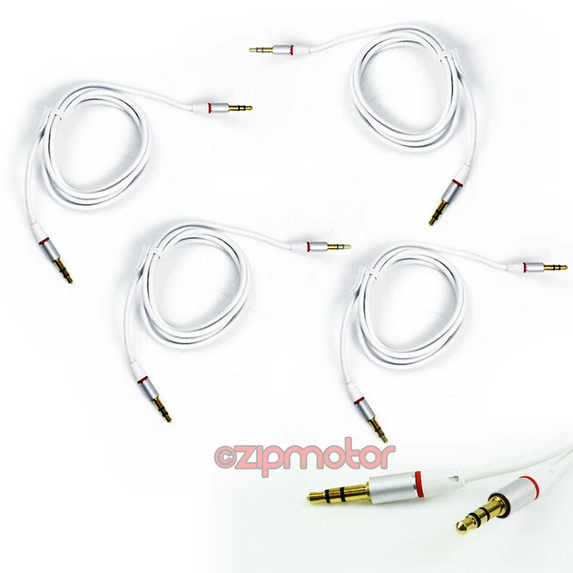 New 4X 4Ft 3.5Mm Aux M/M Audio Cable White For Lg Optimus G2 L9 Htc One Moto X G