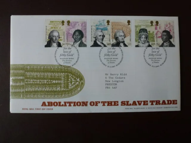 GB first day cover Abolition of Slave Trade  2007