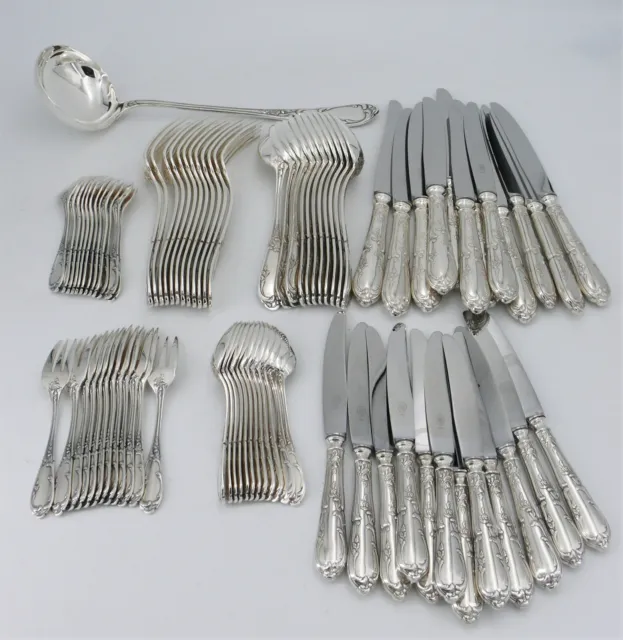 SFAM, 85pcs Louis XV Style Housewife, Silver Metal, Excellent Condition.