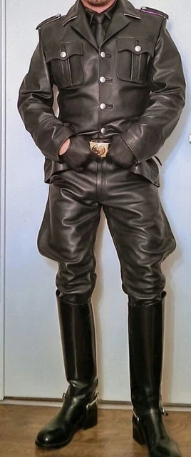 Men's Real Leather Jacket Leather Shirt / Tunics / BLUF Jacket / Military Coat