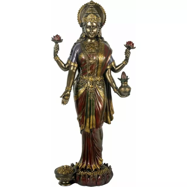 Buddha Lakshmi bronzefarben, mehrfarbig - Deko Figur Statue Skulptur Religion