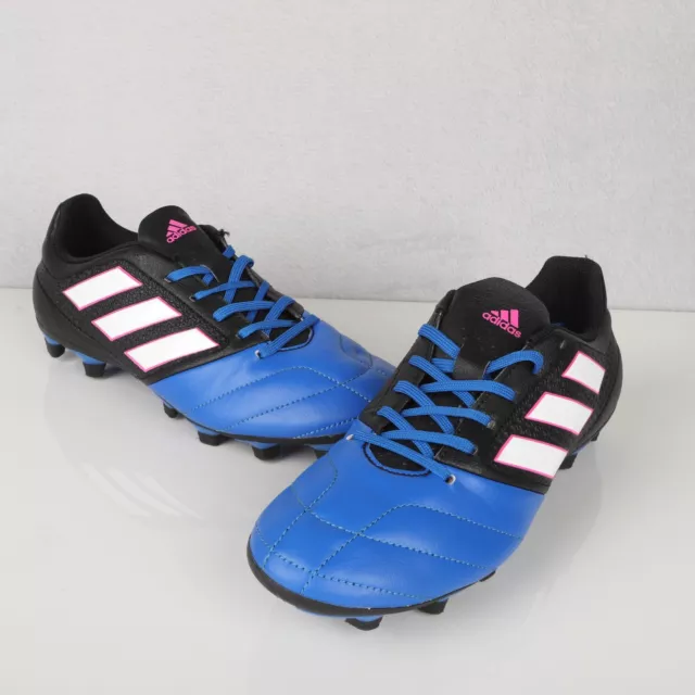 Mens Adidas Ace 17.4 Fxg Black Blue Football Boots UK 7 Lace Up Trainers Sports