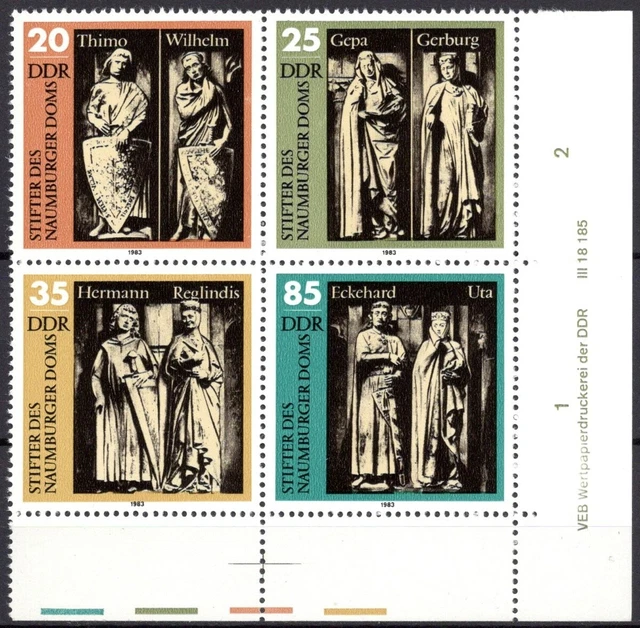 DDR 1983 Mi.Nr. 2808-2811 ** postfrisch Eckrand mit DV Druckvermerk