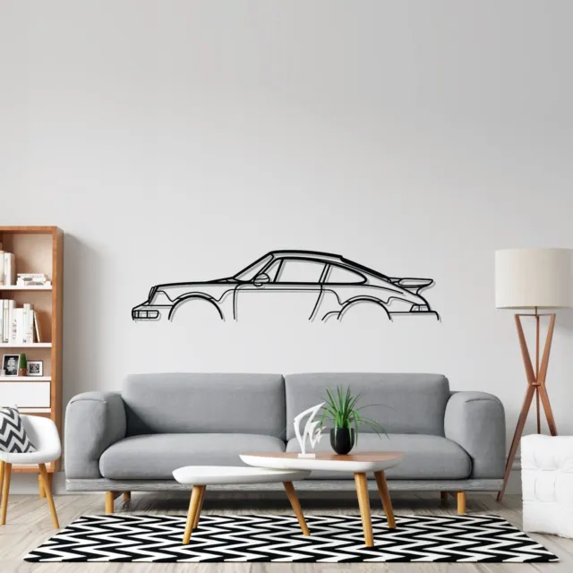 Wall Art Home Decor Acrylic Metal Car Auto Poster Porsche 911 Turbo Model 964