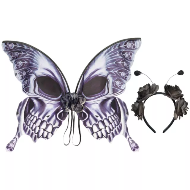Stoff Totenkopf-Flügel-Stirnband Kind Festival-Schmetterlingsflügel