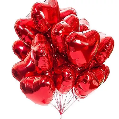 Ballon Coeur Rouge 20 pièces baudruche en Forme de Coeur 18 Pouces Ballons de...