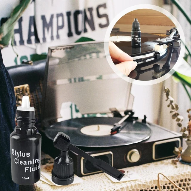 STYLUS BRUSH & 10ml Needle Cleaners Solution Turntable Brushes Stylus