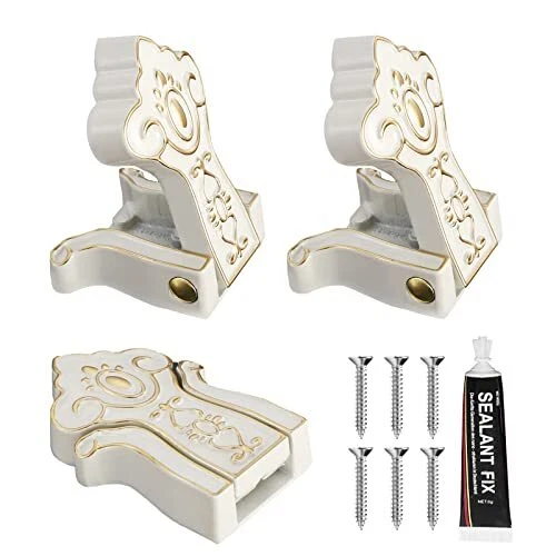 Folding Coat Hooks, 3pcs Hooks for Hanging Wall Hanger Alloy Vintage White