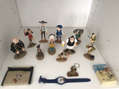 Figurines ATLAS porte clé et jeu de cartes Collection LUCKY LUKE ED montre 