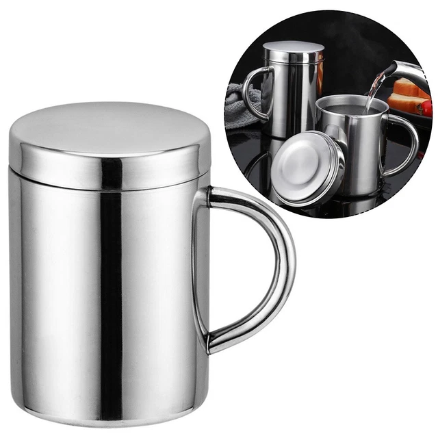 Eleganter und langlebiger Edelstahlbecher mit Deckel für alle Ihre Getränkebed