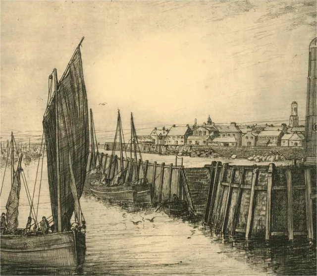 Early 20th Century Etching - Harbour Scene