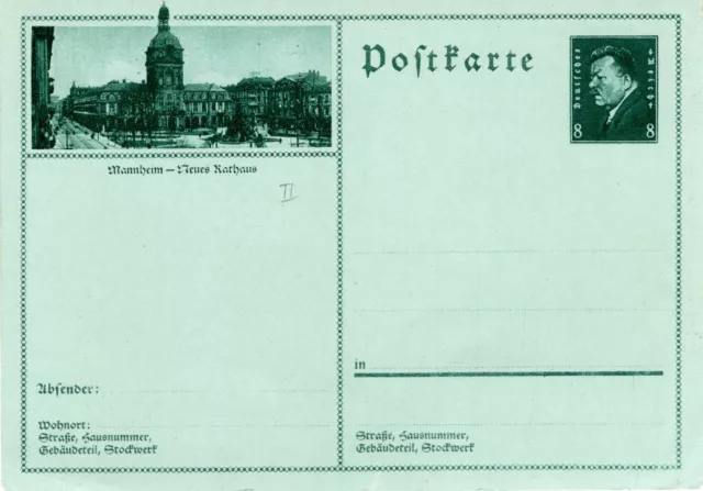 DR Bildpostkarte P 189 038 Mannheim Neues Rathaus ungebraucht
